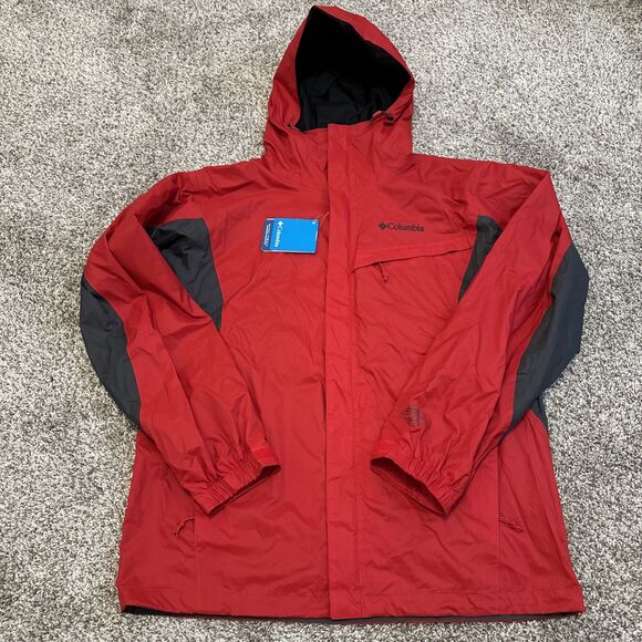 Columbia Road To Rain Jacket Red/Gray Men’s Size Medium Brand New With Tags - Picture 1 of 10
